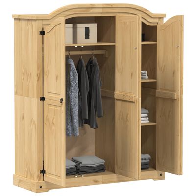 vidaXL Wardrobe Corona 151.5x52x186 cm Solid Wood Pine