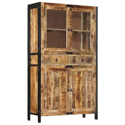 vidaXL Highboard 100x40x175 cm Solid Rough Wood Mango