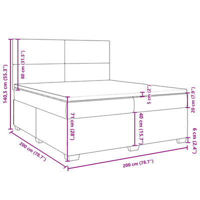 vidaXL Box Spring Bed with Mattress Dark Green 200x200 cm Velvet