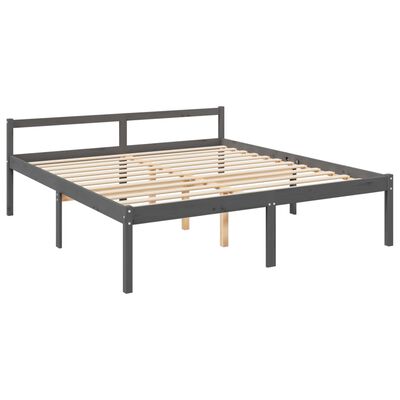 vidaXL Senior Bed without Mattress Grey 200x200 cm Solid Wood