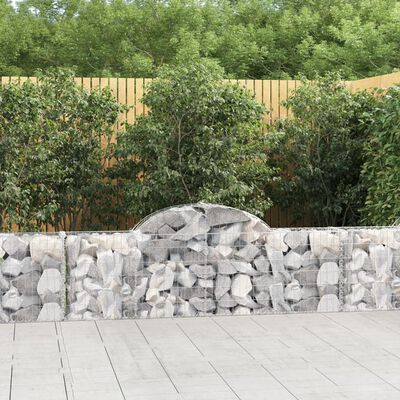 vidaXL Arched Gabion Baskets 40 pcs 200x30x60/80 cm Galvanised Iron