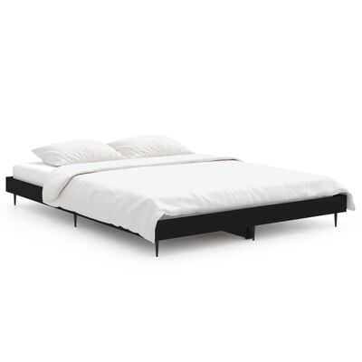 vidaXL Bed Frame without Mattress Black 135x190 cm Double Engineered Wood