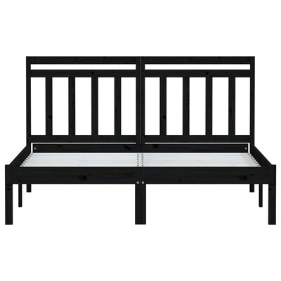 3100588 vidaXL Bed Frame without Mattress Black Solid Wood 120x200 cm (810016+814088)