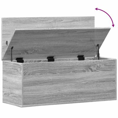 vidaXL Storage Box Grey Sonoma 90x35x35 cm Engineered Wood