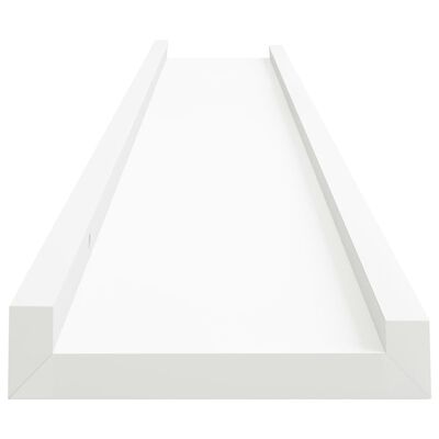 vidaXL Picture Frame Ledge Shelves 2 pcs White 80x9x3 cm MDF