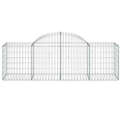 vidaXL Arched Gabion Baskets 5 pcs 200x50x60/80 cm Galvanised Iron