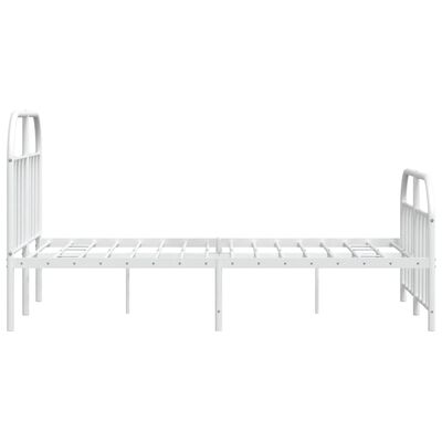 vidaXL Metal Bed Frame without Mattress with Footboard White 120x190 cm Small Double