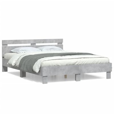 vidaXL Bed Frame without Mattress Concrete Grey 150x200 cm King Size