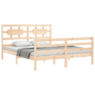 vidaXL Bed Frame without Mattress King Size Solid Wood