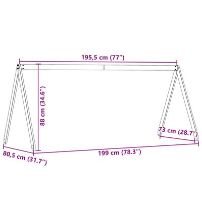 vidaXL Kids' Bed Roof White 199x80.5x88 cm Solid Wood Pine