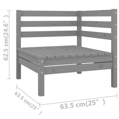 vidaXL 13 Piece Garden Lounge Set Solid Wood Pine Grey