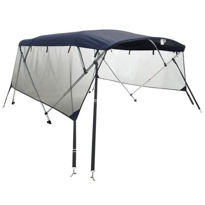 vidaXL 4-bow Bimini Top with Mesh Sidewalls 243x(200-213)x137 cm