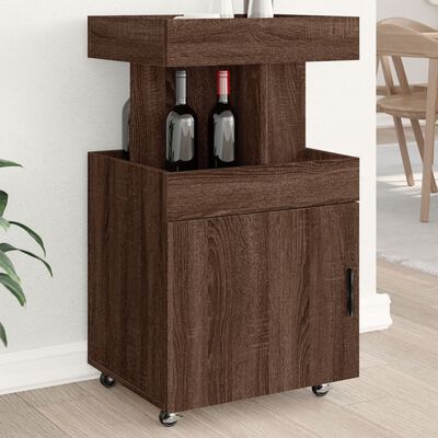 vidaXL Bar Cart Brown Oak 50x41x89 cm Engineered Wood