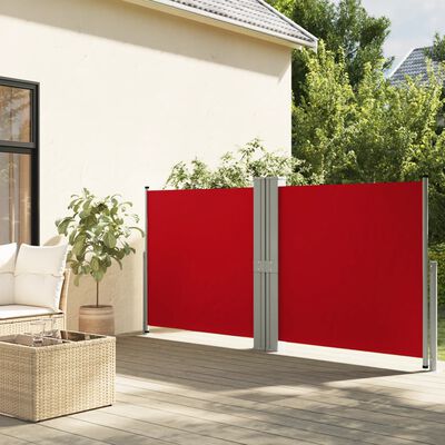 vidaXL Retractable Side Awning Red 140x1200 cm