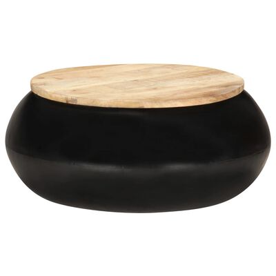 vidaXL Coffee Table Black 68x68x30 cm Solid Mango Wood