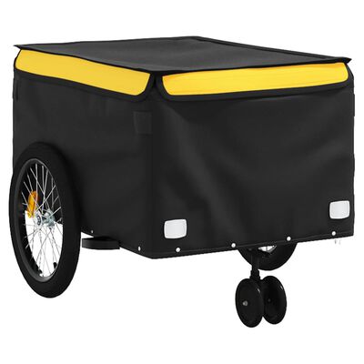 vidaXL Bike Trailer Black and Yellow 45 kg Iron