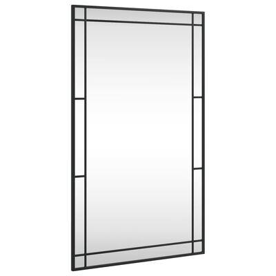 vidaXL Wall Mirror Black 60x100 cm Rectangle Iron