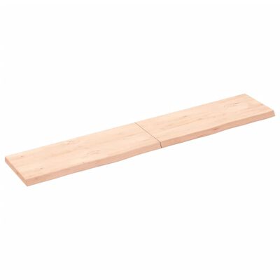 vidaXL Wall Shelf 160x30x(2-4) cm Untreated Solid Wood Oak