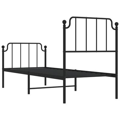 vidaXL Metal Bed Frame without Mattress with Footboard Black 80x200 cm