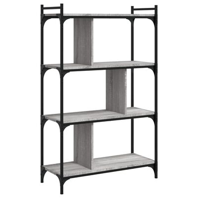 vidaXL Bookcase 4-Tier Grey Sonoma 76x32x123 cm Engineered Wood