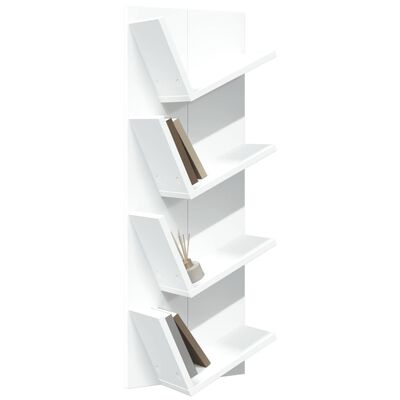 vidaXL Wall Bookshelf 4-Tier White 33x16x90 cm