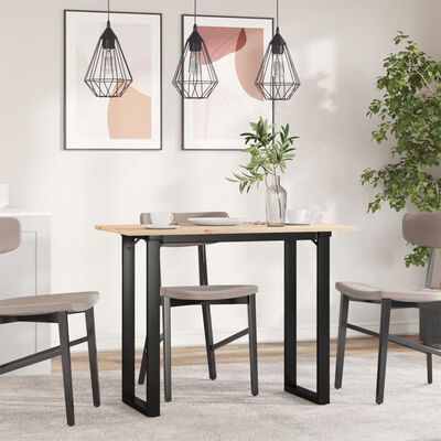 vidaXL Dining Table O-Frame 100x50x75 cm Solid Wood Pine and Cast Iron