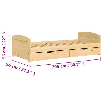 vidaXL Day Bed with 2 Drawers without Mattress "IRUN" 90x200 cm