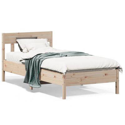 vidaXL Bed Frame without Mattress 75x190 cm Small Single Solid Wood Pine