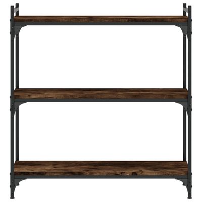 vidaXL Bookcase 3-Tier Smoked Oak 80x30x86 cm Engineered Wood