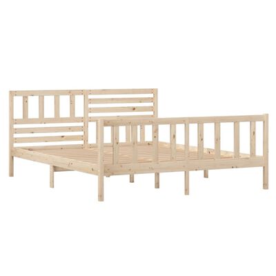 vidaXL Bed Frame without Mattress Solid Wood 140x190 cm (810062+814144)