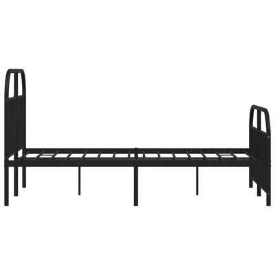 vidaXL Metal Bed Frame without Mattress with Footboard Black 120x190 cm Small Double