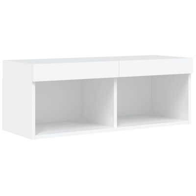 vidaXL 4 Piece TV Wall Units with LED White Engineered Wood