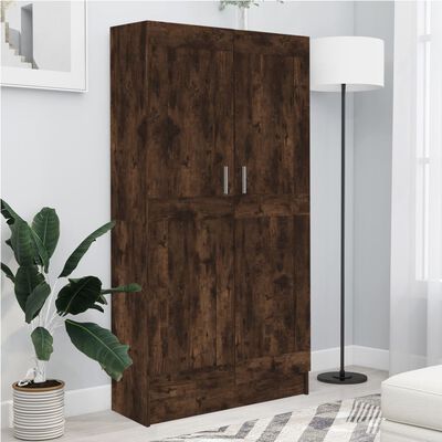 vidaXL Book Cabinet Smoked Oak 82.5x30.5x150 cm Engineered Wood