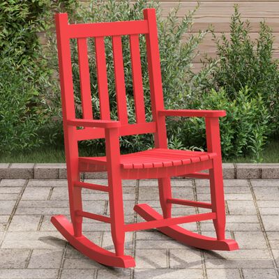 vidaXL Rocking Chair for Children Red Solid Wood Poplar