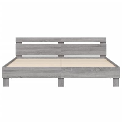 vidaXL Bed Frame without Mattress Grey Sonoma 160x200 cm