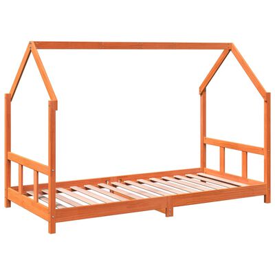 vidaXL Kids Bed Frame Wax Brown 90x190 cm Solid Wood Pine