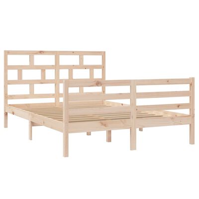 vidaXL Bed Frame without Mattress Solid Wood 140x200 cm (810430+814194)