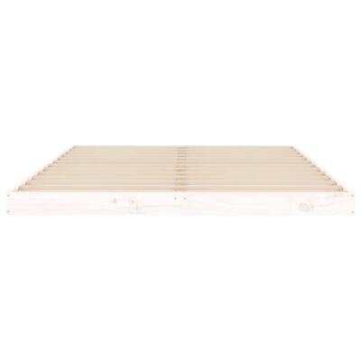 vidaXL Bed Frame White 135x190 cm Double Wood Pine