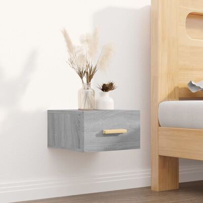 vidaXL Wall-mounted Bedside Cabinets 2 pcs Grey Sonoma 35x35x20 cm