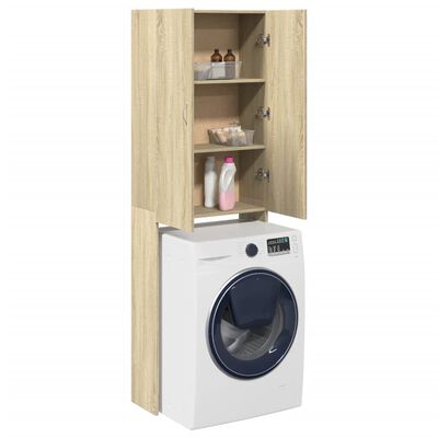 vidaXL Washing Machine Cabinet Sonoma Oak 64x25.5x190 cm