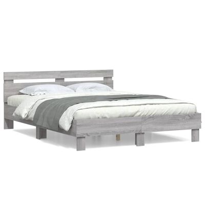 vidaXL Bed Frame without Mattress Grey Sonoma 140x200 cm