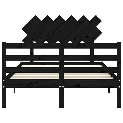 vidaXL Bed Frame without Mattress Black 120x200 cm Solid Wood