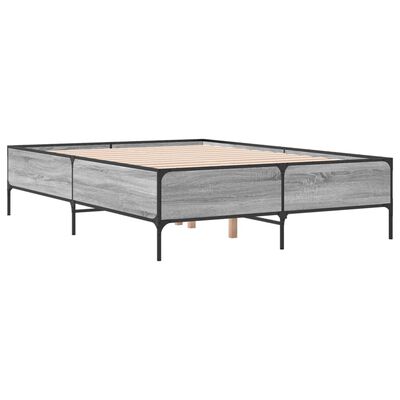 vidaXL Bed Frame without Mattress Grey Sonoma 120x200 cm