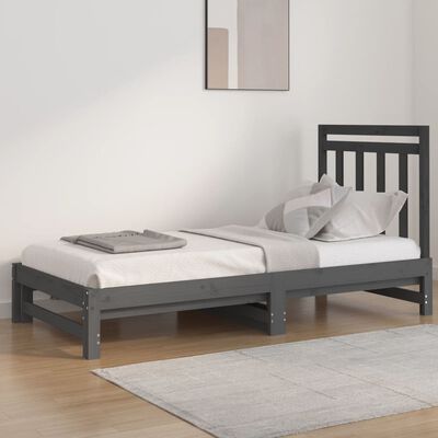 vidaXL Pull-out Day Bed without Mattress Grey 2x(90x190) cm