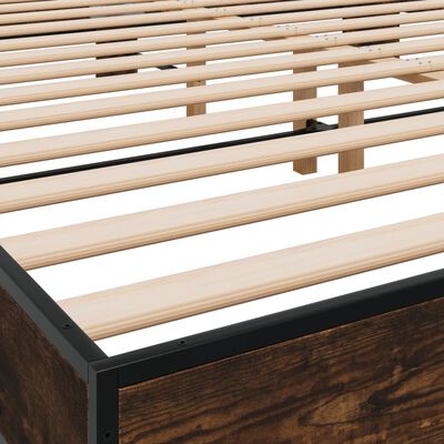 vidaXL Bed Frame without Mattress Smoked Oak 200x200 cm