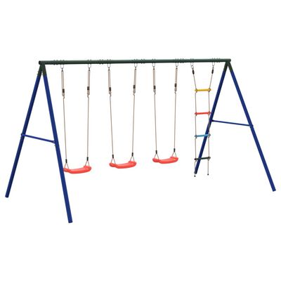 vidaXL Outdoor Swing Set with Swings and Ladder