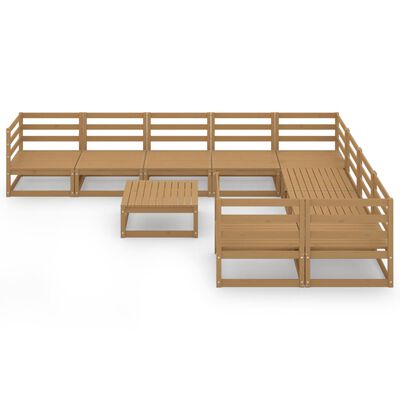 vidaXL 10 Piece Garden Lounge Set Solid Pinewood