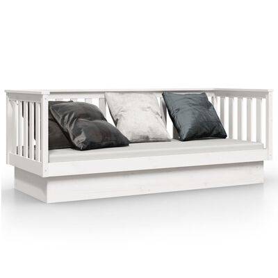 vidaXL Day Bed without Mattress White 90x190 cm Single Solid Wood Pine