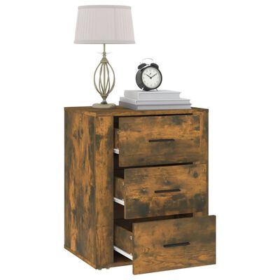 vidaXL Bedside Cabinet Smoked Oak 50x36x60 cm Engineered Wood