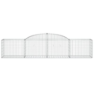 vidaXL Arched Gabion Baskets 4 pcs 300x50x60/80 cm Galvanised Iron